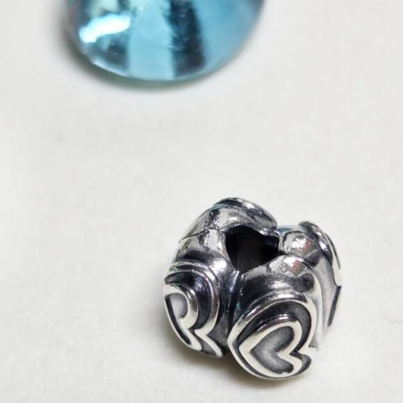 Authentic Pandora Sterling Silver Clip Double Heart You're In My Heart Clip - Picture 3 of 4